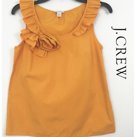 J. Crew Tops - J. Crew Cayla Ruffled Shell in mustard